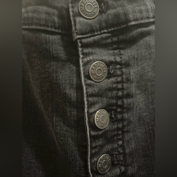 Madewell Jeans Womens 34P Washed Black 10" High Rise Skinny Raw Hem Button Fly - Picture 3 of 6